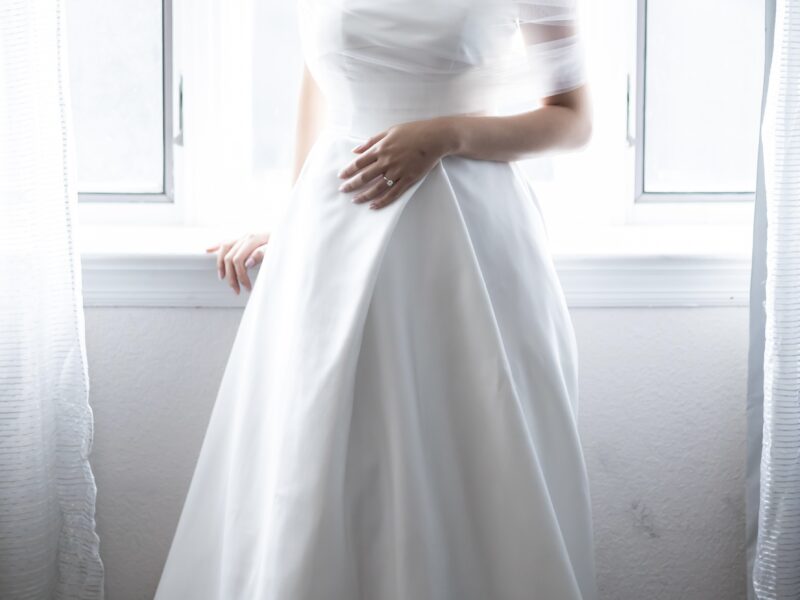 Satin A-Line Wedding Gown Size 4