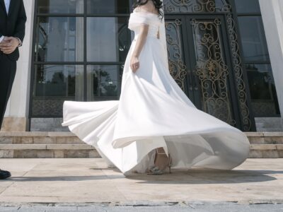 Satin A-Line Wedding Gown Size 4