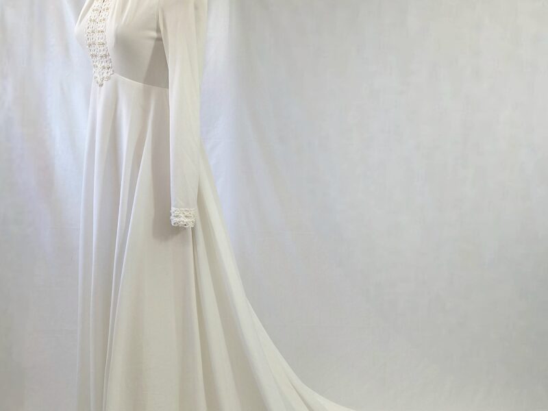 LGWU 1970s Jersey knit minimalist wedding dress