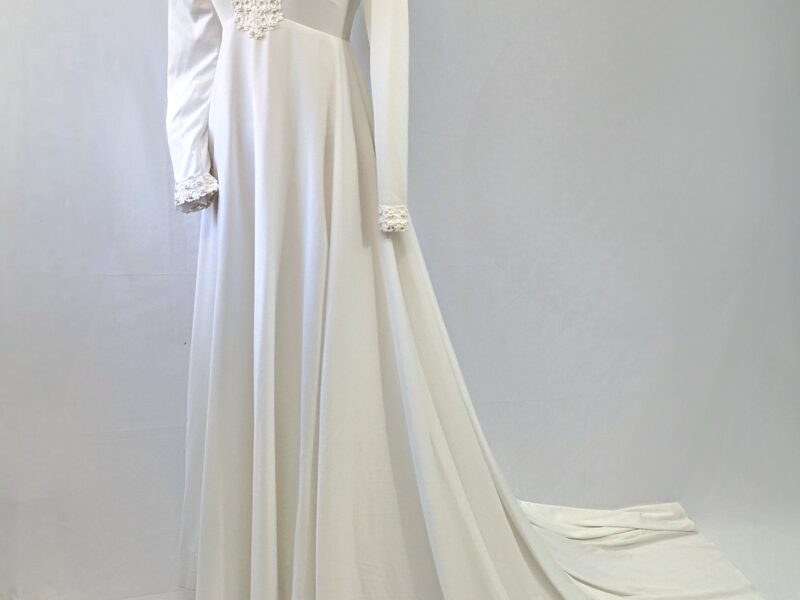 LGWU 1970s Jersey knit minimalist wedding dress