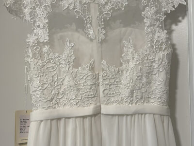 BRAND NEW-Never Worn, Tags still on: Stacees A Line Bateau Waistband Sweep Train Dress with Appliques- Size 10