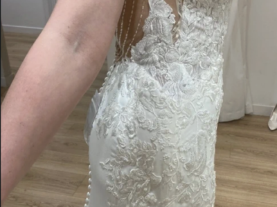 Beautiful ivory Madi Lane fitted wedding dress